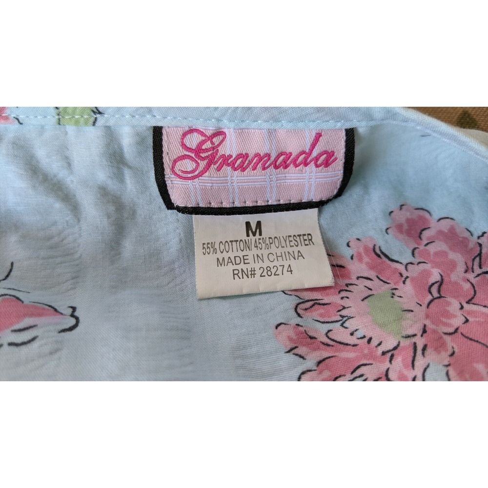 Granada Womens House Dress Nightgown M Butterfly Floral Cottagecore Feminine - Picture 6 of 7